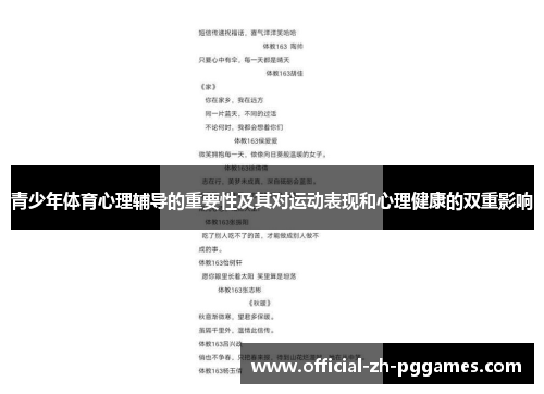 青少年体育心理辅导的重要性及其对运动表现和心理健康的双重影响